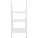 Ladder Bookcase 4 Tiers Metal White