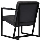 Armchair Gray Real Leather