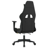 Gaming Chair with Footrest Black and Light Green Fabric