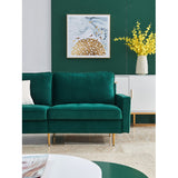 Modern Velvet fabric sofa 71" - Emerald