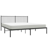 Metal Bed Frame with Headboard Black 72"x83.9"