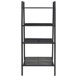 Ladder Bookcase 4 Tiers Metal Black