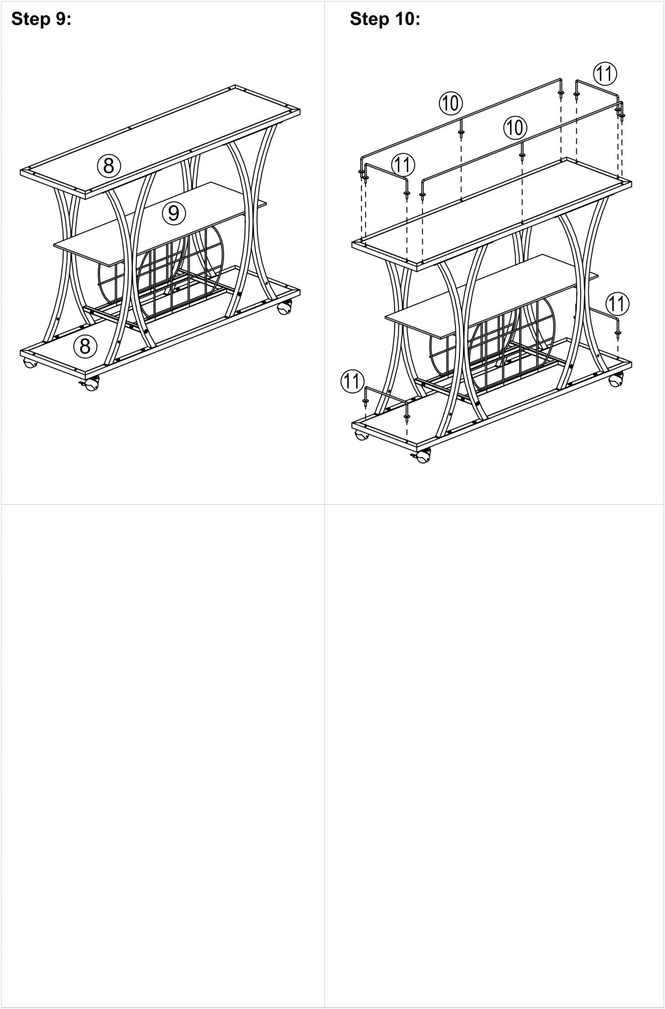 Contemporary Chrome Bar Cart with Wine Rack Silver Modern Glass Metal Frame Wine Storage