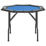 8-Player Folding Poker Table Blue 42.5"x42.5"x29.5"