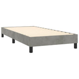 Box Spring Bed with Mattress Light Gray 39.4"x74.8" Twin Velvet