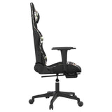 Gaming Chair with Footrest Black and Camouflage Faux Leather