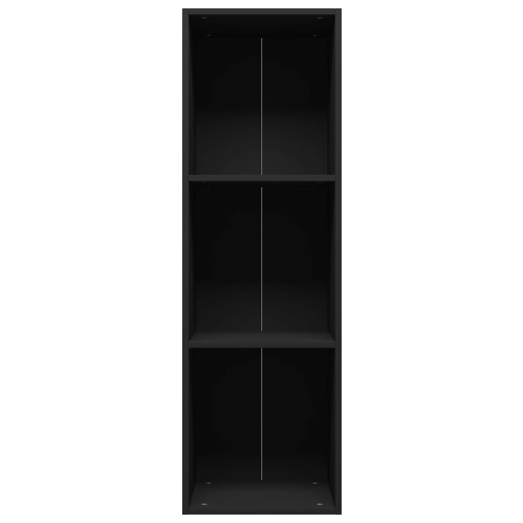 Book Cabinet/TV Cabinet Black 14.2"x11.8"x44.9" Engineered Wood