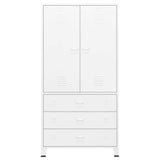 Industrial Wardrobe White 35.4"x19.7"x70.9" Metal