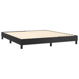 Box Spring Bed with Mattress Black 76"x79.9" King Faux Leather