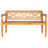 Batavia Bench 48.4" Solid Mahogany Wood Light Brown