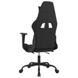 Gaming Chair with Footrest Black and Blue Fabric