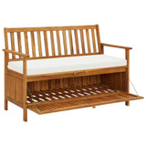 Patio Storage Bench Solid Acacia Wood 47.2"x24.8"x33.1"