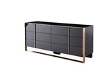 Nova Domus Cartier Modern Black & Rosegold Dresser