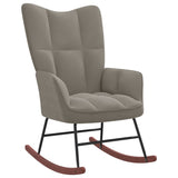 Rocking Chair Light Gray Velvet