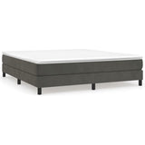 Box Spring Bed Frame Dark Gray 76"x79.9" King Velvet