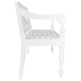 Batavia Bench 38.6" Solid Mahogany Wood White