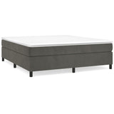 Box Spring Bed Frame Dark Gray 72"x83.9" California King Velvet