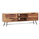 TV Cabinet 55.1"x11"x18.5" Solid Sheesham Wood