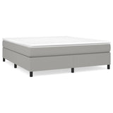 Box Spring Bed with Mattress Light Gray 76"x79.9" King Fabric