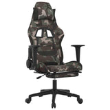 Gaming Chair with Footrest Camouflage and Black Fabric