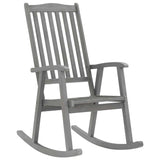 Rocking Chair with Cushions Gray Solid Acacia Wood