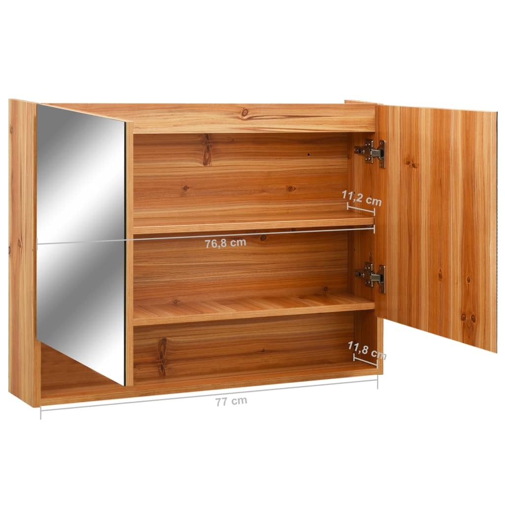 LED Bathroom Mirror Cabinet Oak 31.5"x5.9"x23.6" MDF
