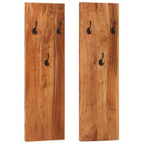 Wall-mounted Coat Racks 2 pcs 14.2"x1.2"x43.3" Solid Acacia Wood