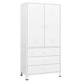 Industrial Wardrobe White 35.4"x19.7"x70.9" Metal