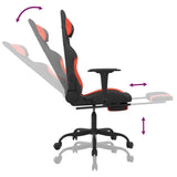 Gaming Chair with Footrest Black and Red Fabric