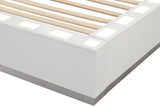 Coco LED Queen Size Bed Made with Wood in Milky White Color