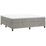 Box Spring Bed Frame Light Gray 72"x83.9" California King Velvet