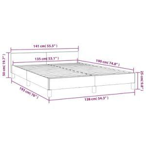 Bed Frame with Headboard Dark Gray 53.9"x74.8" Full Fabric