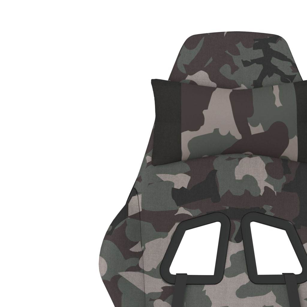 Gaming Chair with Footrest Camouflage and Black Fabric