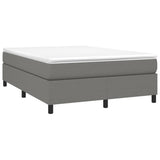 Box Spring Bed Frame Dark Gray 59.8"x79.9" Queen Fabric