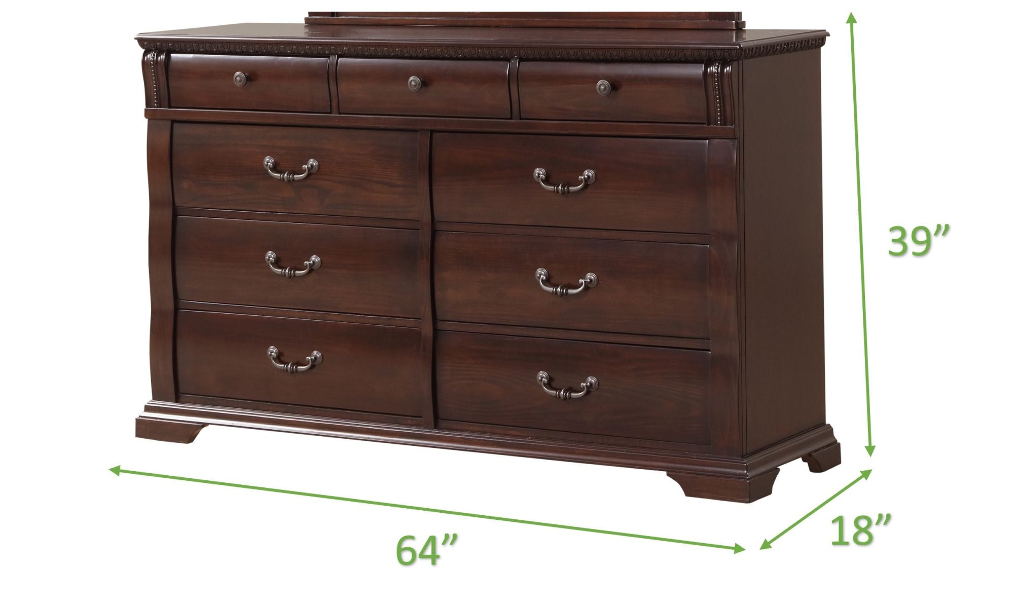 Aspen Queen 5 Pc Traditional Bedroom set made with Wood in Cherry