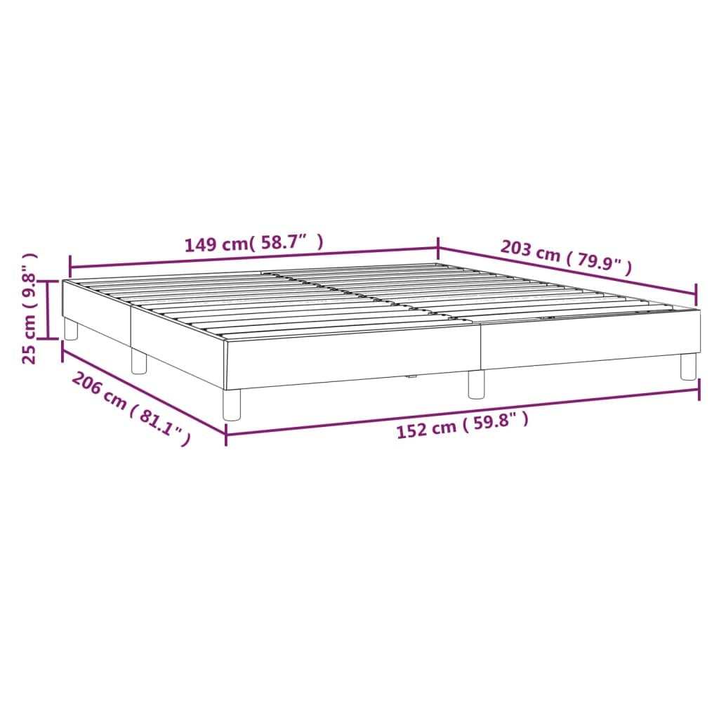 Box Spring Bed Frame White 59.8"x79.9" Queen Faux Leather