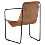 Relaxing Armchair Brown Real Leather