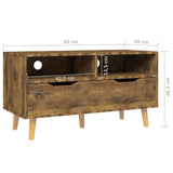 TV Cabinet Smoked Oak 35.4"x15.7"x19.1" Engineered Wood