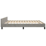 Bed Frame with Headboard Light Gray 76"x79.9" King Velvet