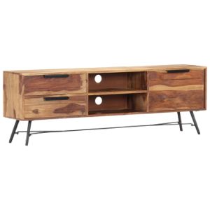 TV Cabinet 55.1"x11"x18.5" Solid Sheesham Wood