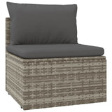 12 Piece Patio Lounge Set with Cushions Gray Poly Rattan