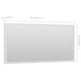 Bathroom Mirror White 31.5"x0.6"x14.6" Engineered Wood