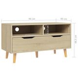 TV Cabinet Sonoma Oak 35.4"x15.7"x19.1" Engineered Wood