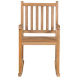 Rocking Chair with Taupe Cushion Solid Teak Wood