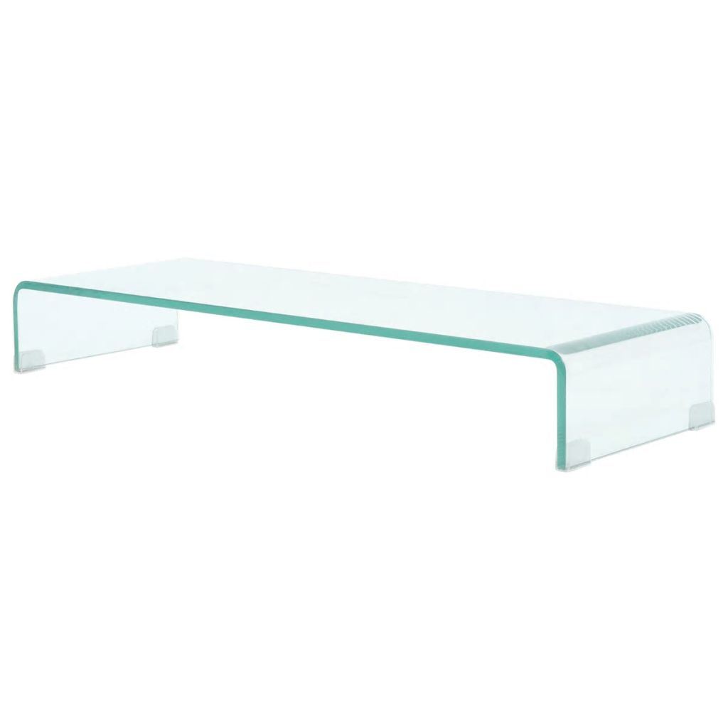 TV Stand / Monitor Riser Glass Clear 35.4"x11.8"x5.1"