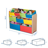 Deluxe Multi-Bin Toy Organizer with Storage Bins, Greenguard Gold Certified, Grey