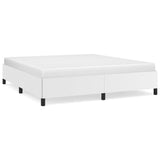 Bed Frame White 76"x79.9" King Faux Leather