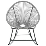 Outdoor Rocking Moon Chair Gray Poly Rattan