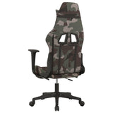 Gaming Chair with Footrest Camouflage and Black Fabric