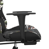 Massage Gaming Chair with Footrest Black&Camouflage Faux Leather